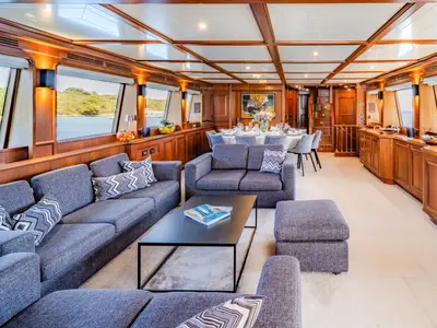 Salon of Klobuk, a Gulet Motoryacht motor yacht at Grad Kaštela, Croatia