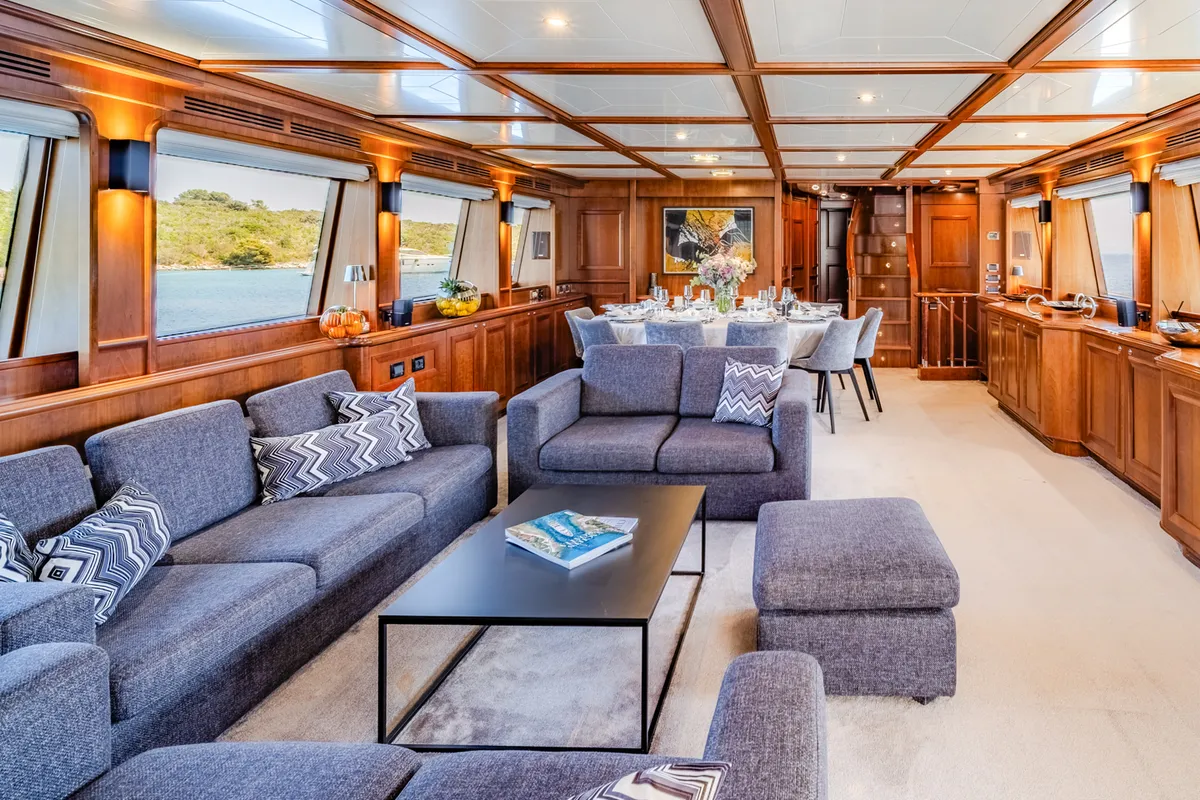 Salon of Klobuk, a Gulet Motoryacht motor yacht at Grad Kaštela, Croatia