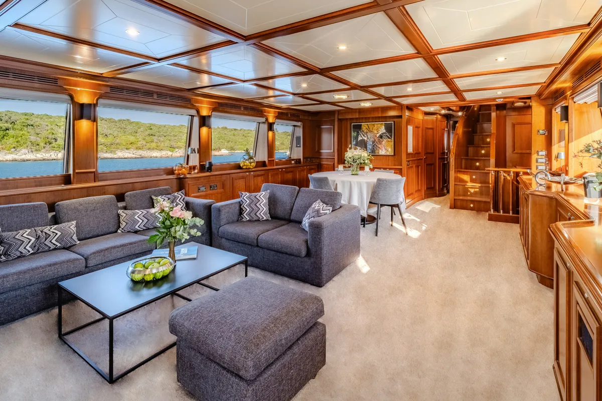 Salon of Klobuk, a Gulet Motoryacht motor yacht at Grad Kaštela, Croatia