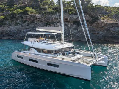 Linda, a Lagoon 60 catamaran at Naples, Italy
