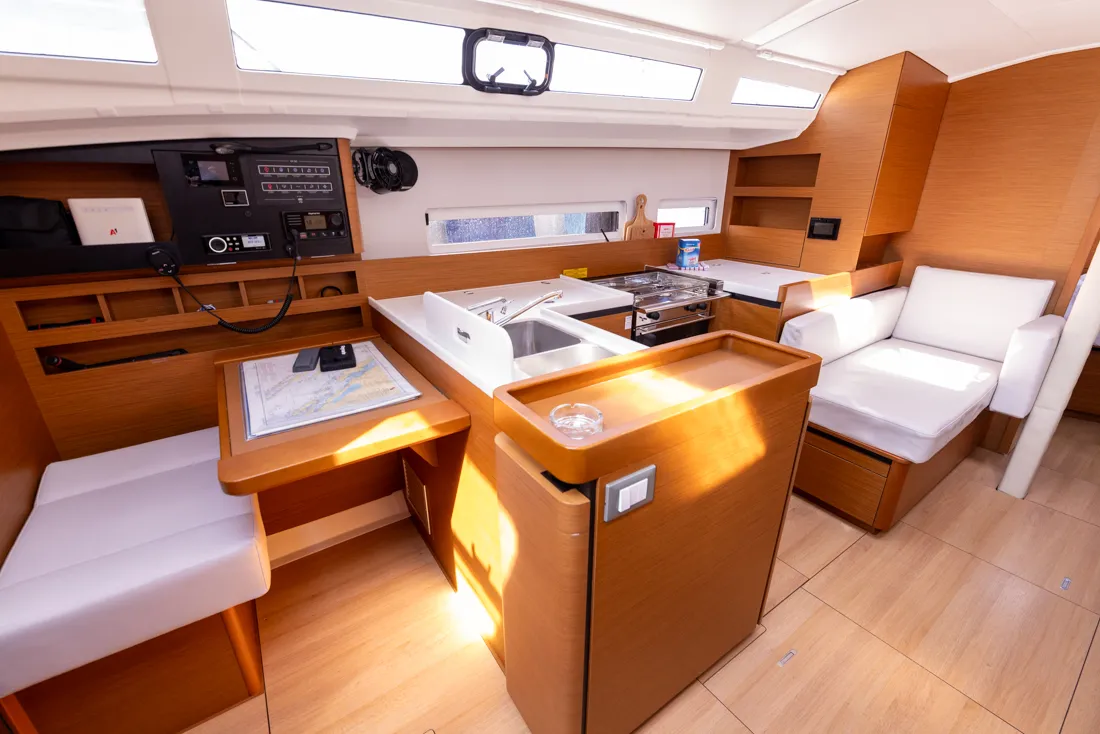 Lumina, a Jeanneau Sun Odyssey 410 sailboat at Grad Biograd na Moru, Croatia