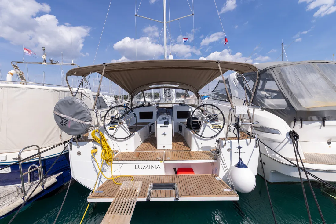 Lumina, a Jeanneau Sun Odyssey 410 sailboat at Grad Biograd na Moru, Croatia