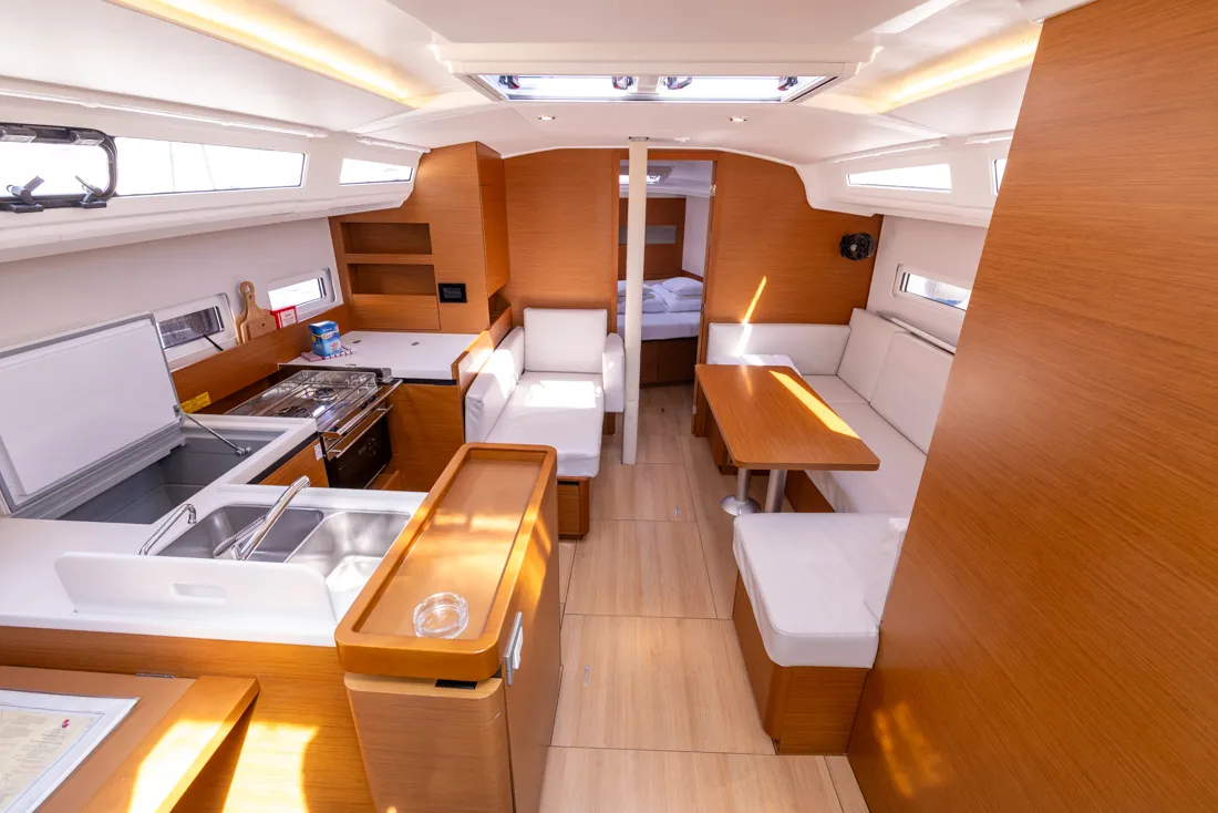 Lumina, a Jeanneau Sun Odyssey 410 sailboat at Grad Biograd na Moru, Croatia