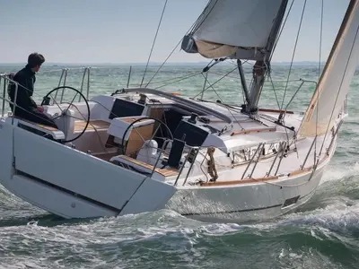 Salon of Moonsail, a Dufour 350 Adventure sailboat at Marsala, Italy