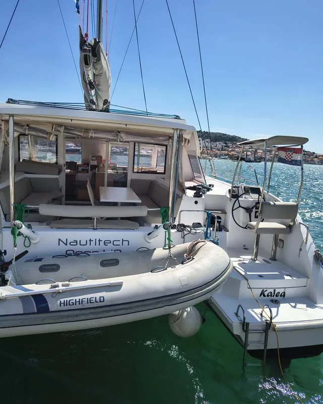 Exterior view of Kalea, a Nautitech 40 Open catamaran at Murter, Croatia