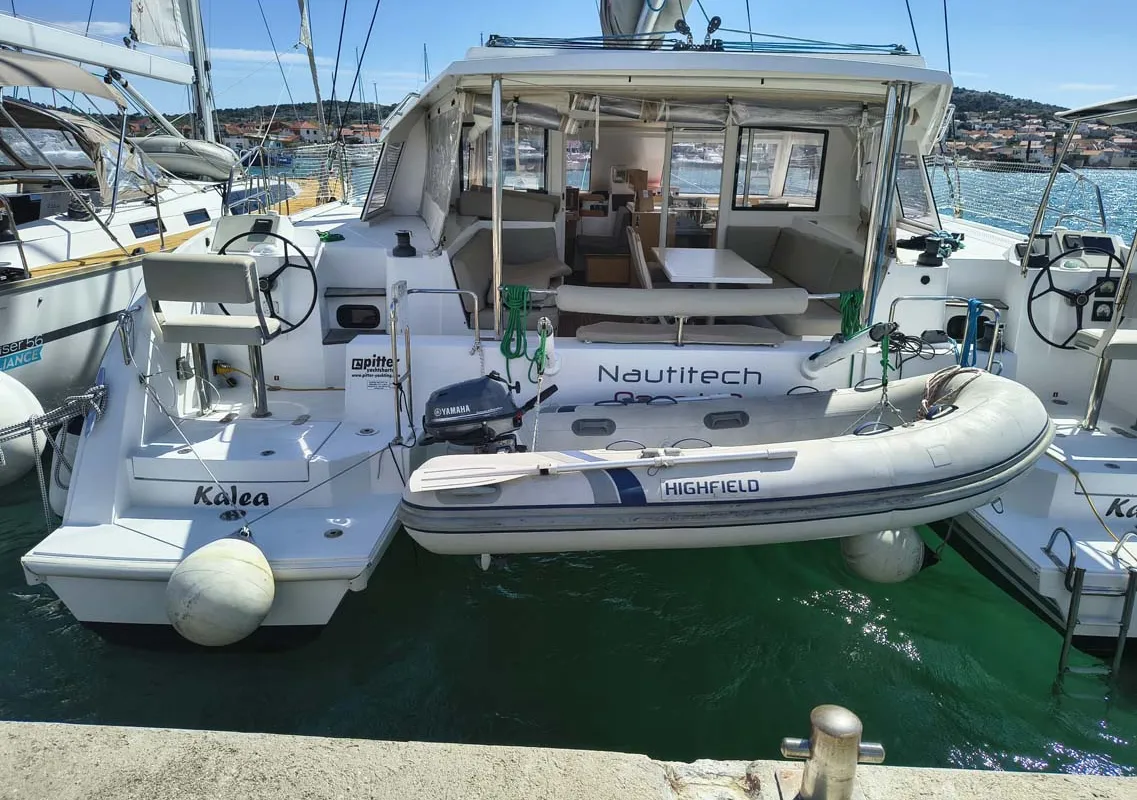 Exterior view of Kalea, a Nautitech 40 Open catamaran at Murter, Croatia