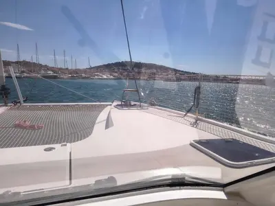 Deck of Kalea, a Nautitech 40 Open catamaran at Murter, Croatia