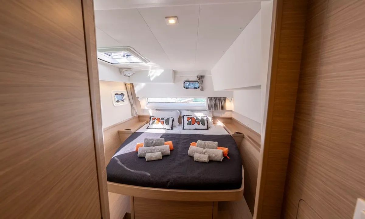 Cabin on INCA, a Lagoon 42 catamaran at Municipal Unit of Lefkada, Greece