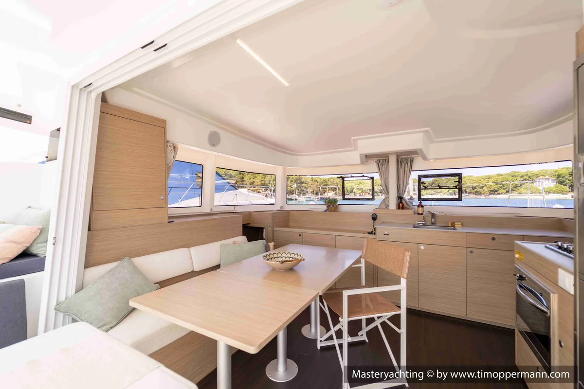 Salon of Gaia di Mare, a Lagoon 38 catamaran at Općina Medulin, Croatia