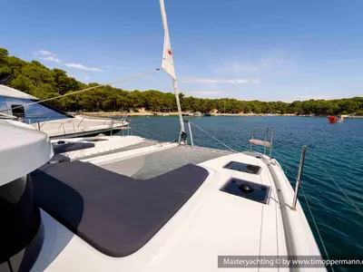 Deck of Gaia di Mare, a Lagoon 38 catamaran at Općina Medulin, Croatia