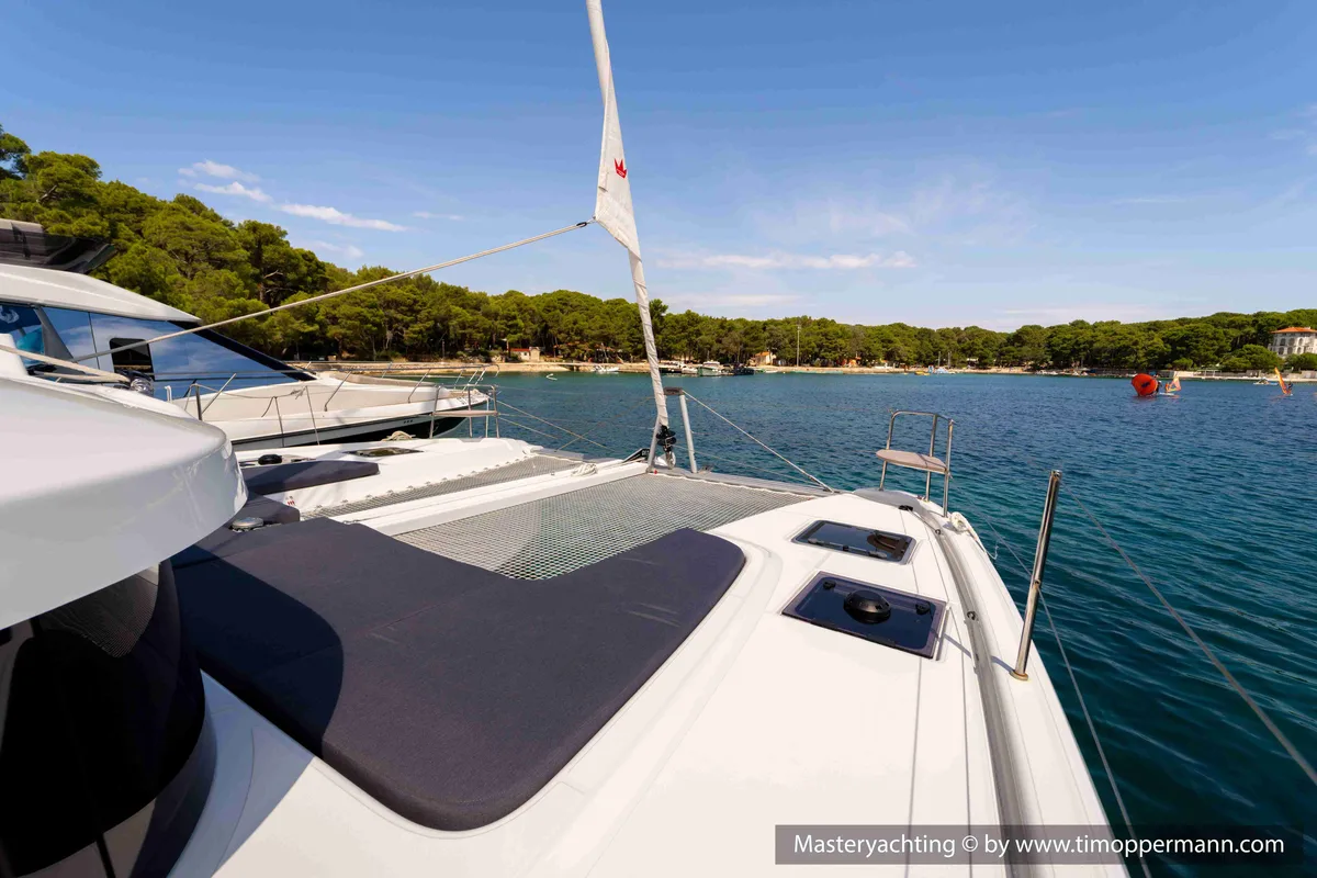 Deck of Gaia di Mare, a Lagoon 38 catamaran at Općina Medulin, Croatia