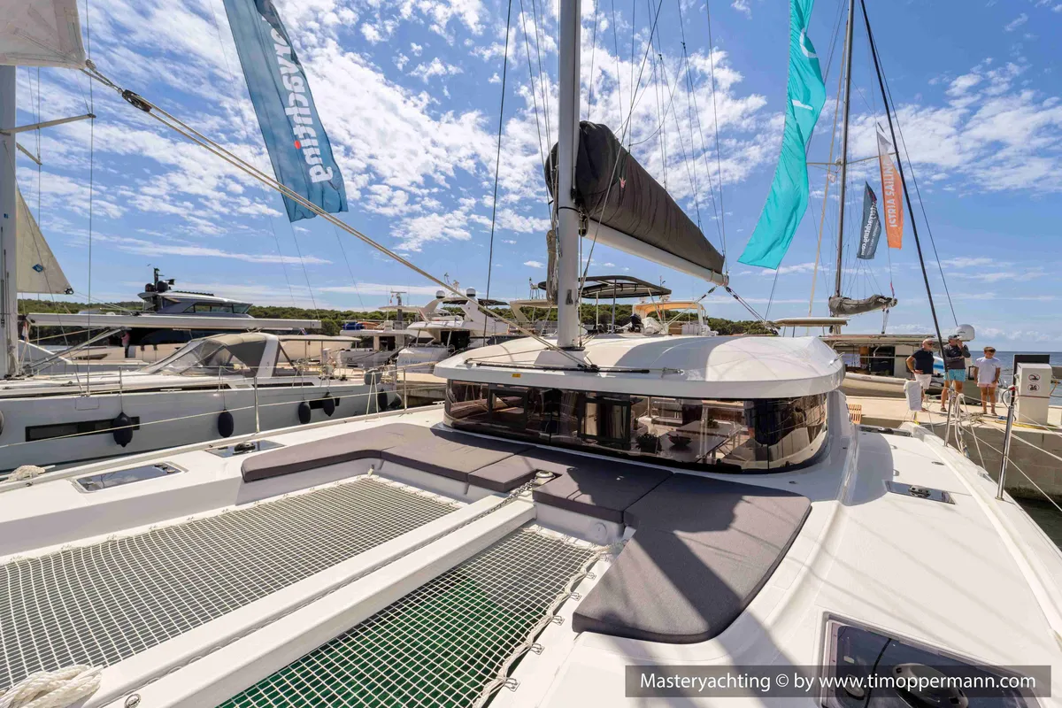 Deck of Gaia di Mare, a Lagoon 38 catamaran at Općina Medulin, Croatia