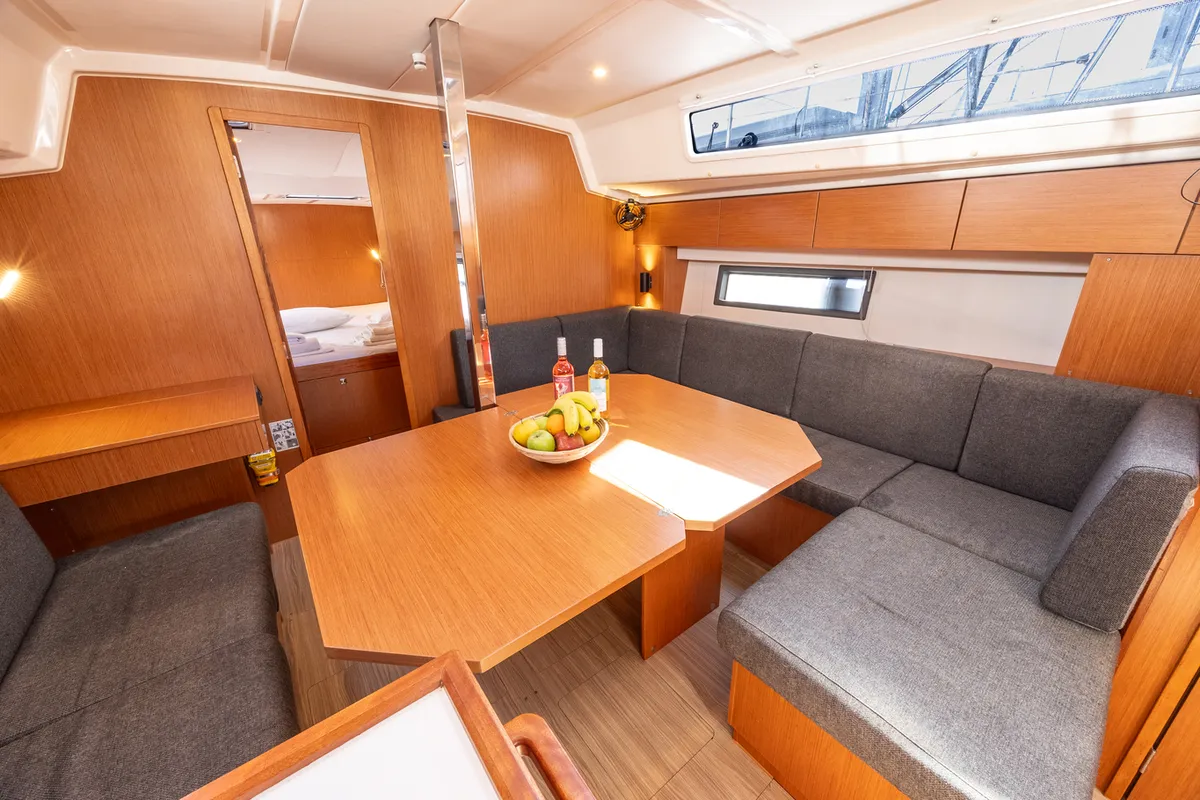 Salon of Arian, a Bavaria C42 sailboat at Municipal Unit of Lefkada, Greece