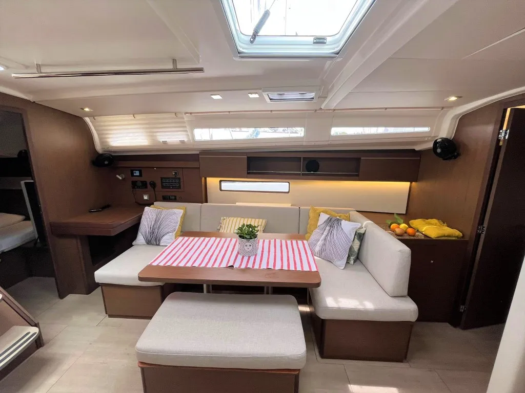 Salon of Bibi One, a Beneteau Oceanis 40.1 sailboat at Split, Croatia