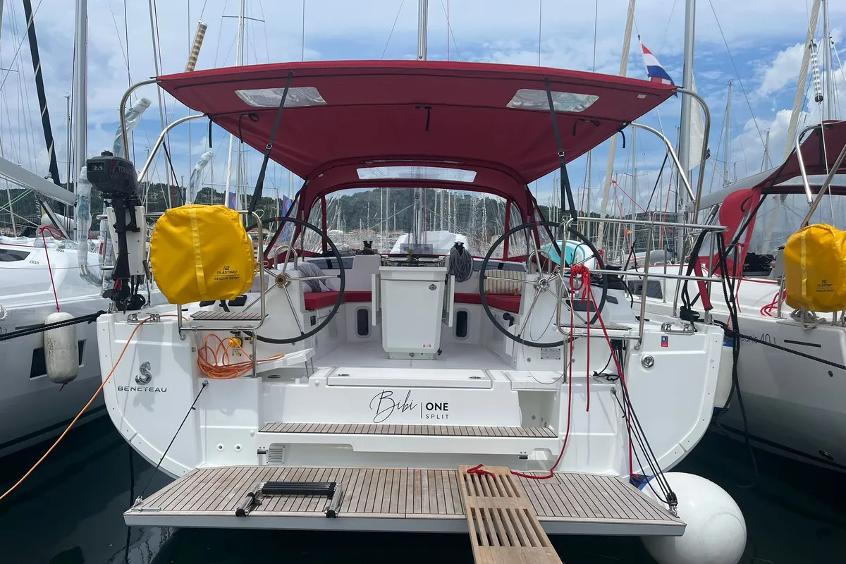 Deck of Bibi One, a Beneteau Oceanis 40.1 sailboat at Split, Croatia