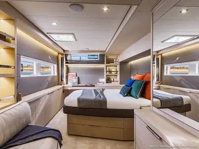 Cabin on Enki, a Lagoon 55 catamaran at Fethiye, Turkey