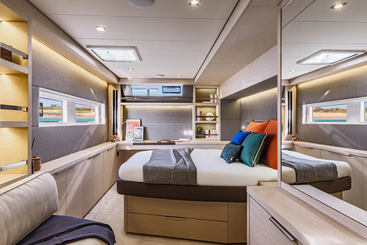 Cabin on Enki, a Lagoon 55 catamaran at Fethiye, Turkey