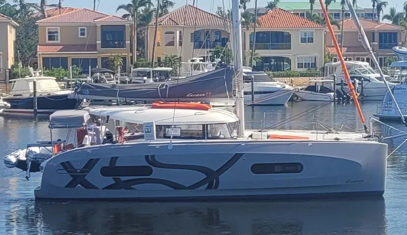 Exterior view of Angion, a Excess 11 catamaran at Burnt Store Marina, Punta Gorda, United States