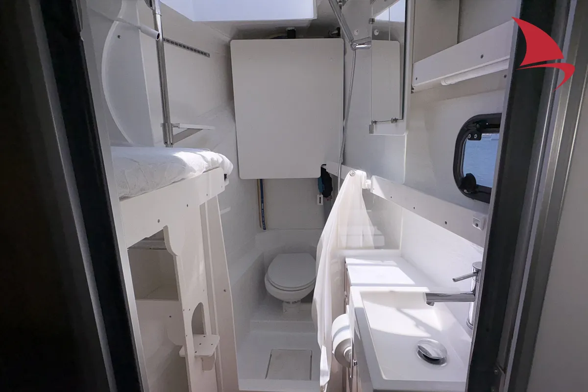 Cabin on Koh I Noor, a Bali 5.4 catamaran at Ajaccio, France