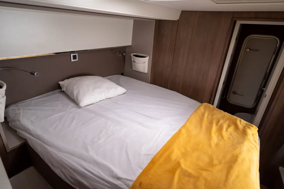 Cabin on Koh I Noor, a Bali 5.4 catamaran at Ajaccio, France