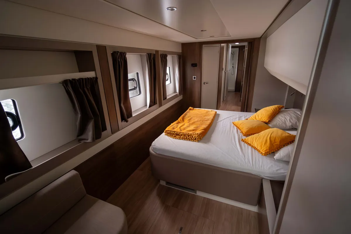Cabin on Koh I Noor, a Bali 5.4 catamaran at Ajaccio, France