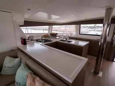 Galley of Koh I Noor, a Bali 5.4 catamaran at Ajaccio, France