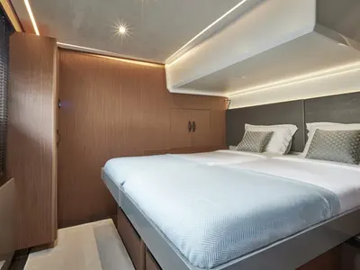Cabin on Diamond Si, a Prestige M48 catamaran at Općina Rogoznica, Croatia