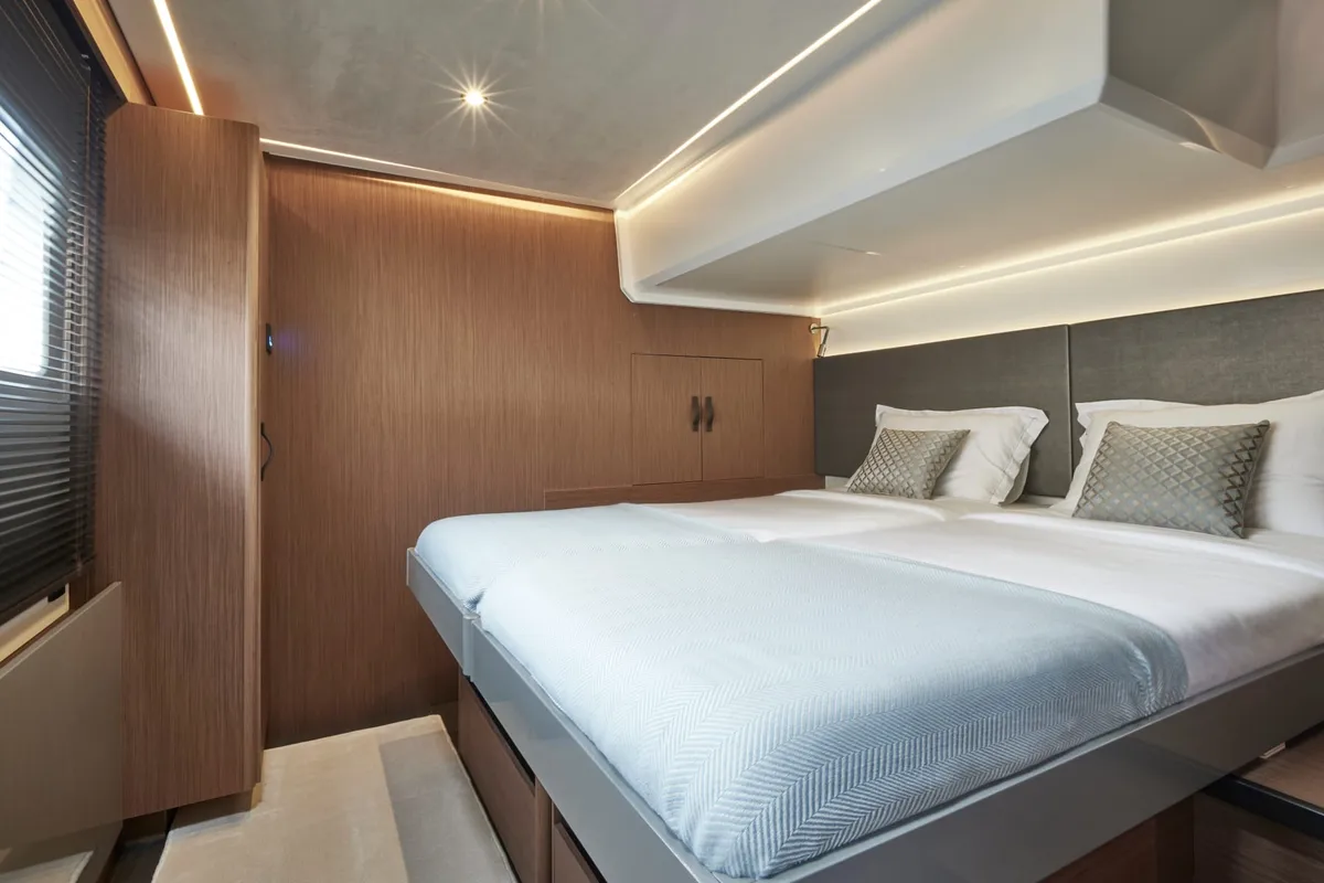 Cabin on Diamond Si, a Prestige M48 catamaran at Općina Rogoznica, Croatia
