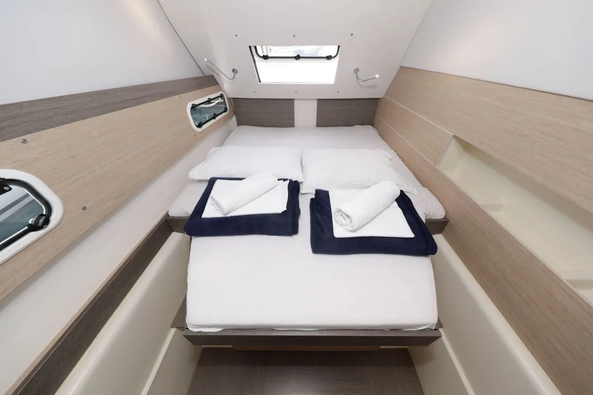 Cabin on So Far So Good, a Bali 4.0 catamaran at Zadar, Croatia