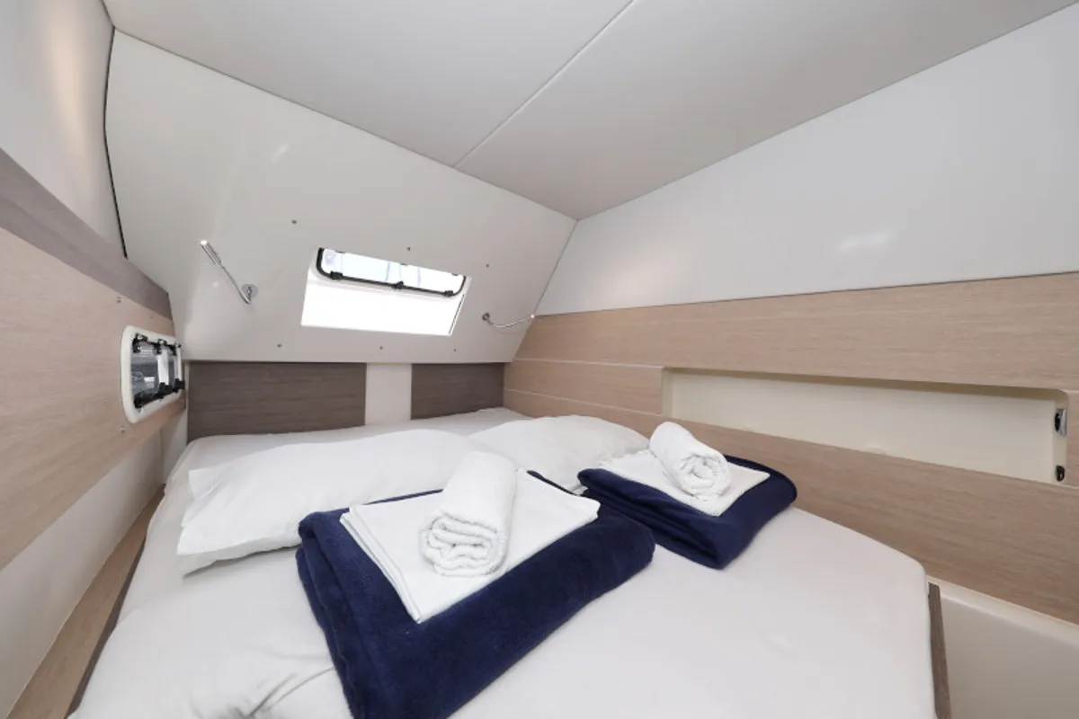 Cabin on So Far So Good, a Bali 4.0 catamaran at Zadar, Croatia