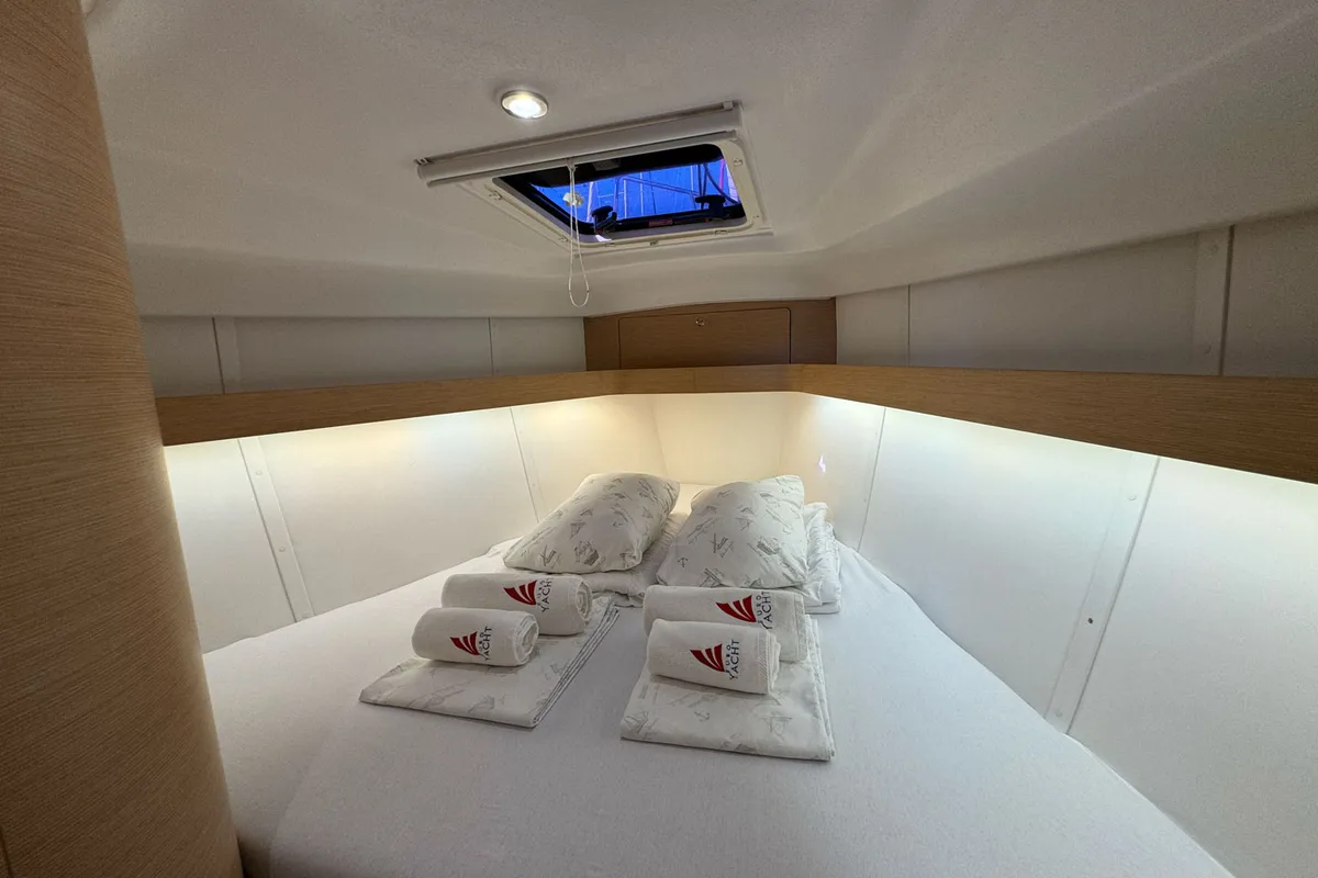 Cabin on Mona, a Elan Impression 40 sailboat at Grad Biograd na Moru, Croatia