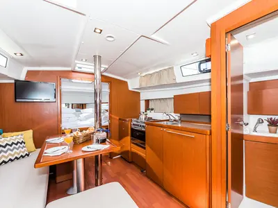 Salon of New Order, a Beneteau Oceanis 38.1 sailboat at Grad Biograd na Moru, Croatia