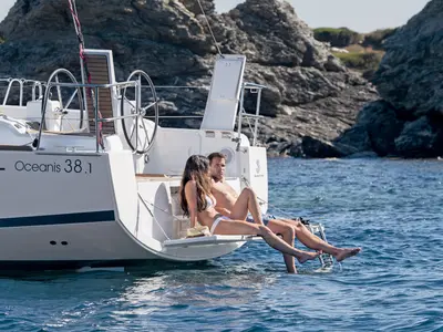 Deck of New Order, a Beneteau Oceanis 38.1 sailboat at Grad Biograd na Moru, Croatia