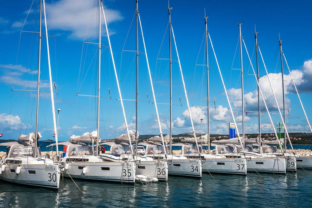 Exterior view of New Order, a Beneteau Oceanis 38.1 sailboat at Grad Biograd na Moru, Croatia