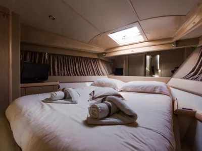Cabin on Bluebell, a Ferretti Yachts 460i motor yacht at Podstrana - Miljevac, Croatia