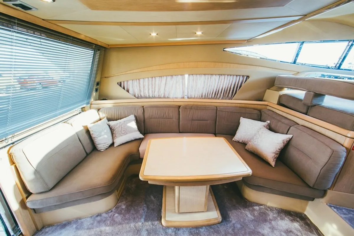 Salon of Bluebell, a Ferretti Yachts 460i motor yacht at Podstrana - Miljevac, Croatia