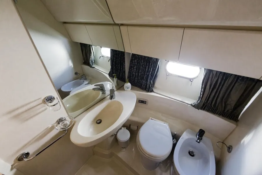 Head on Bluebell, a Ferretti Yachts 460i motor yacht at Podstrana - Miljevac, Croatia