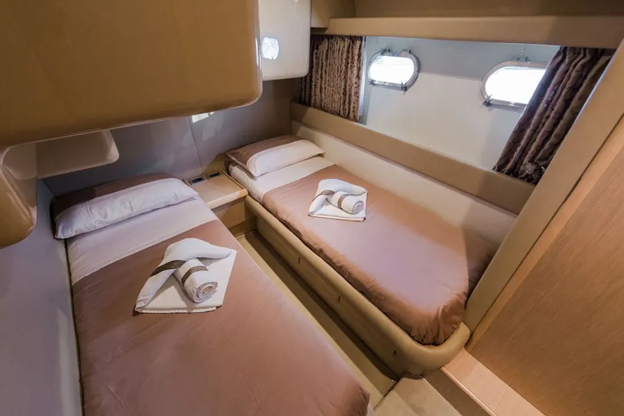 Cabin on Bluebell, a Ferretti Yachts 460i motor yacht at Podstrana - Miljevac, Croatia