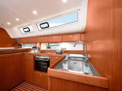 Galley of Vitabella 4, a Bavaria Cruiser 51 sailboat at es Jonquet, Spain