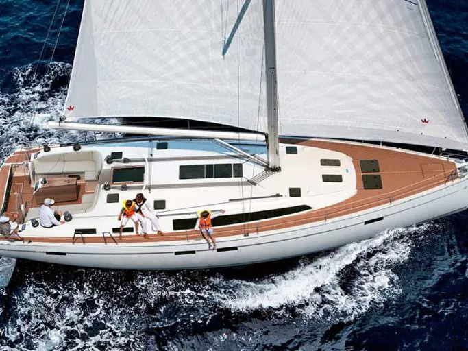 Exterior view of Vitabella 4, a Bavaria Cruiser 51 sailboat at es Jonquet, Spain