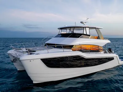 Cabin on Lucy, a Aquila 50 Yacht catamaran at Cannigione, Italy