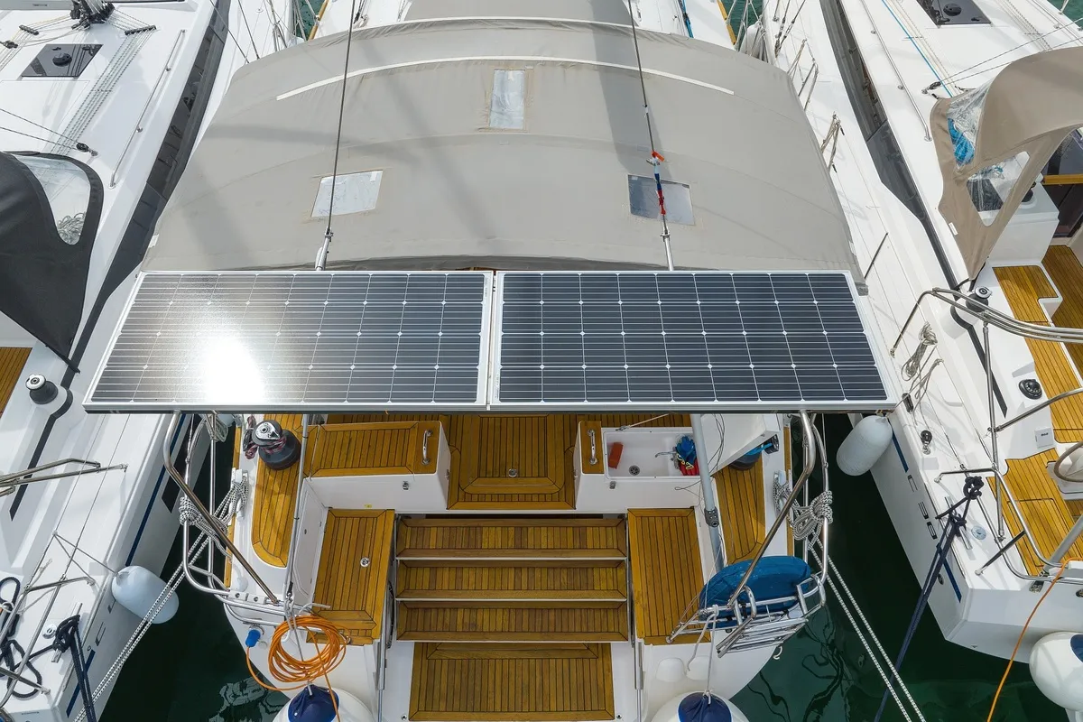 Deck of Maja 07, a Elan 514 Impression sailboat at Pirovac, Croatia