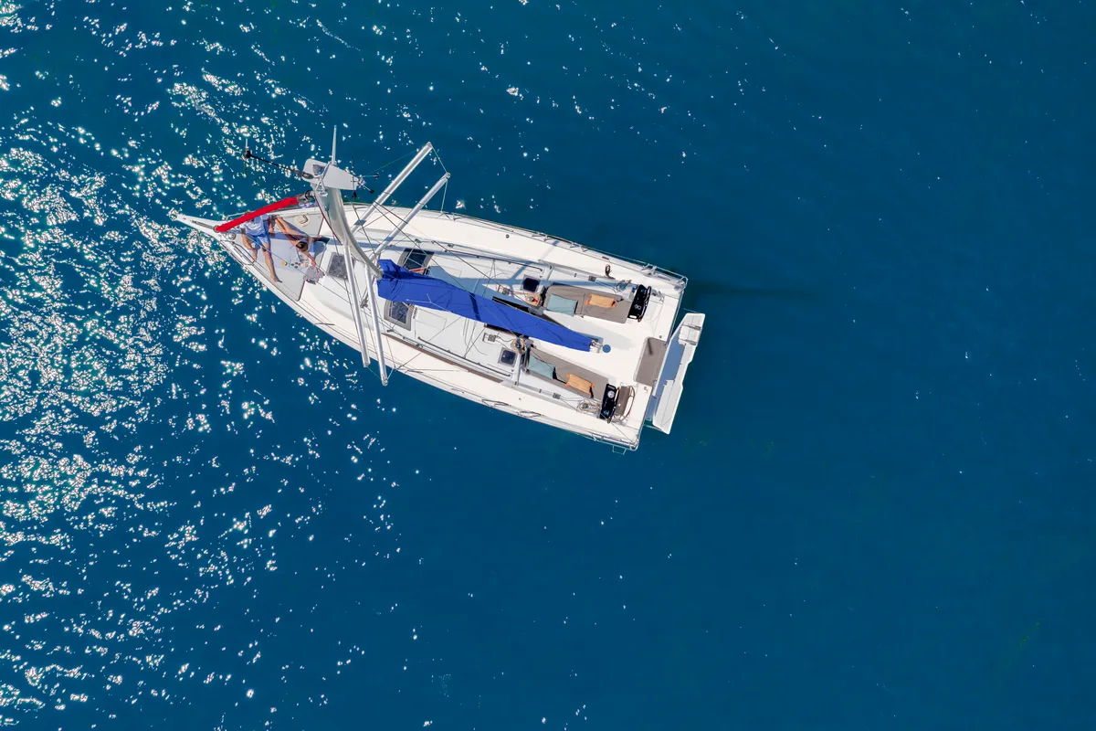 Exterior view of Sunsail 37.3 Premium, a Dufour 37 sailboat at Municipal Unit of Lefkada, Greece