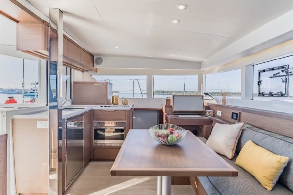 Salon of Gelso - Standard line, a Lagoon 40 catamaran at Olbia, Italy