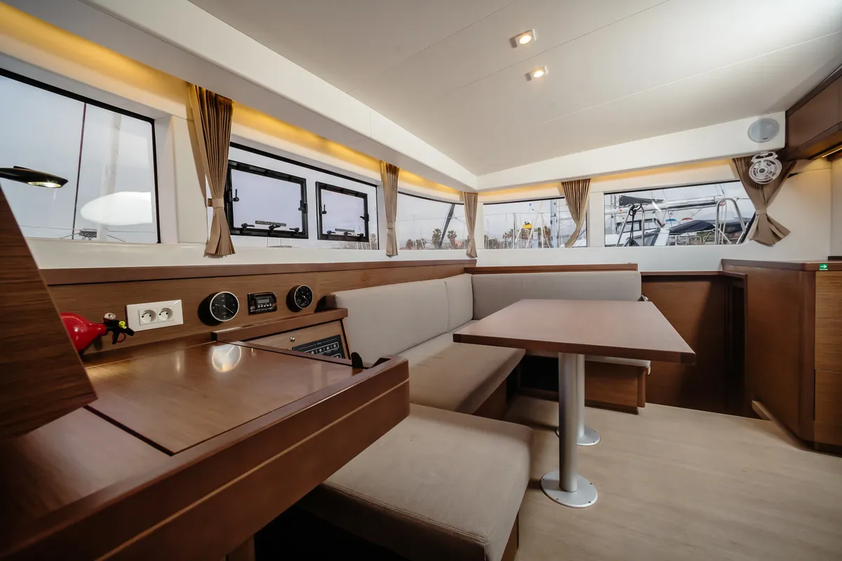 Salon of Gelso - Standard line, a Lagoon 40 catamaran at Olbia, Italy