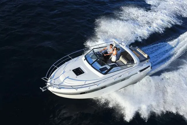 Bazinga, a Bavaria Sport 300 motorboat at Punat, Croatia