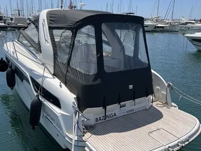 Galley of Bazinga, a Bavaria Sport 300 motorboat at Punat, Croatia