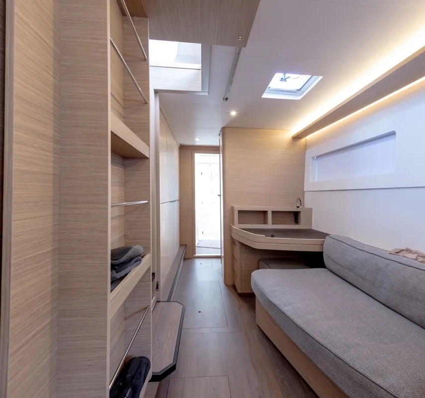Cabin on JEMALE, a Lagoon 46 catamaran at Ajaccio, France