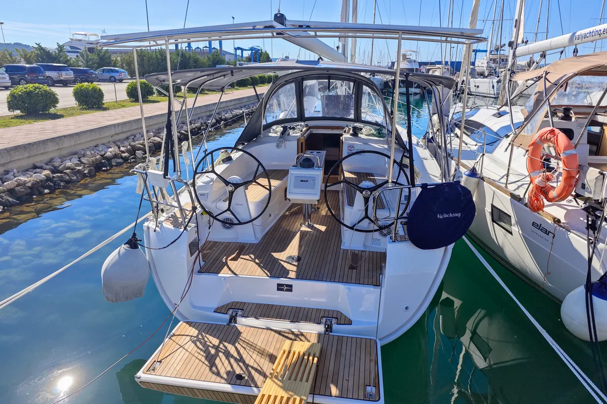 Exterior view of Mai Tai, a Bavaria Cruiser 37 sailboat at Općina Sukošan, Croatia