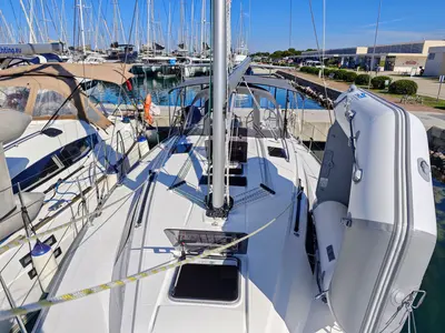 Deck of Mai Tai, a Bavaria Cruiser 37 sailboat at Općina Sukošan, Croatia